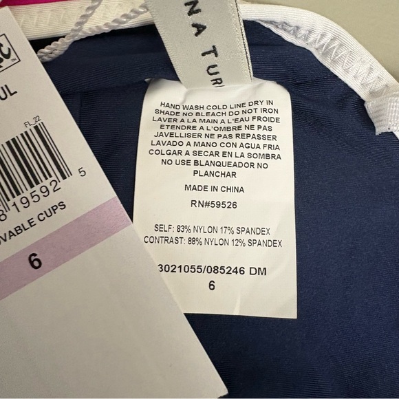 Trina Turk Striped Halter One Piece Swimsuit Size 6 Pink Multi - Picture 10 of 10